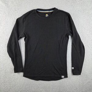 Meriwool Layers Shirt Mens L Black 250g Superfine Merino Wool Base Layer Top